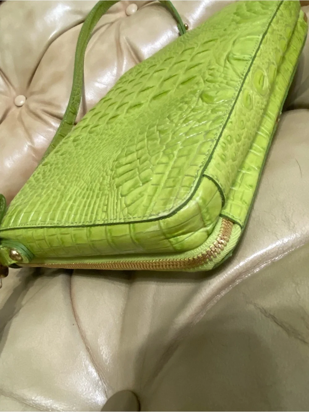 LKNW Brahmin iPad/Tablet Bag Built-in Wallet Organizer Crossbody Lime Melbourne - Picture 15 of 16